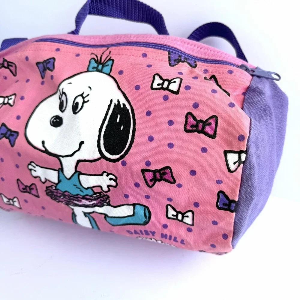 RARE VTG 1958 Daisy Hill Puppies Snoopy Peanuts Belle Child's Duffle Bag *Stains